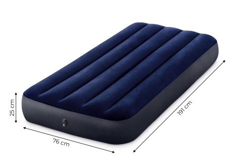 MATERAC DMUCHANY ŁÓŻKO DO SPANIA WELUROWY INTEX - 191X76CM