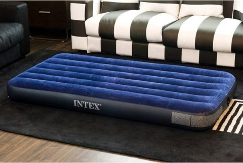 MATERAC DMUCHANY ŁÓŻKO DO SPANIA WELUROWY INTEX - 191X76CM
