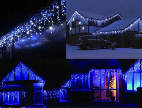 Sople zewnętrzne dekoracyjne lampki światełka 500 LED 19m kurtyna Sople zewnętrzne dekoracyjne lampki światełka 500 LED 19m kurtyna