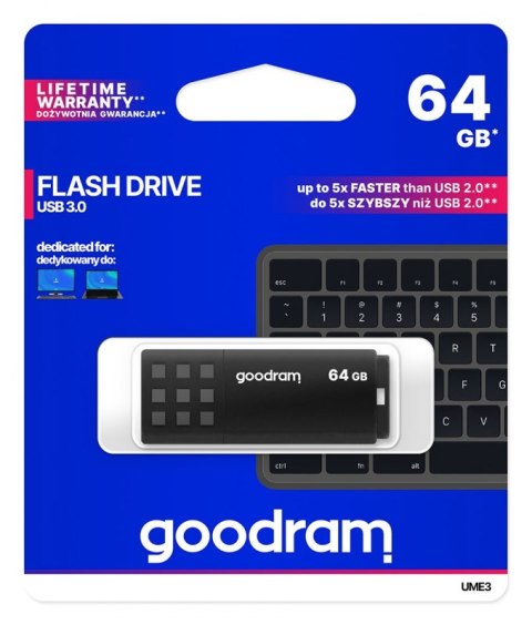 Pendrive GOODRAM UME3 64 GB Czarny (64 GB /USB 3.0 /Czarny ) Pendrive GOODRAM UME3 64 GB Czarny (64 GB /USB 3.0 /Czarny )