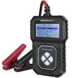 Qoltec Cyfrowy tester akumulatora z LCD Polskie Menu 12V AGM GEL STD 30-220AH