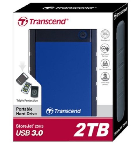 Dysk zewnętrzny HDD TRANSCEND StoreJet 25H3 (2TB /Niebieski ) Dysk zewnętrzny HDD TRANSCEND StoreJet 25H3 (2TB /Niebieski )