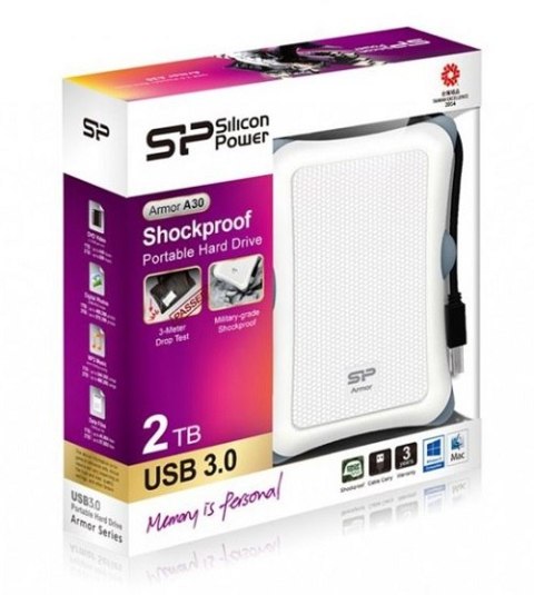 Dysk zewnętrzny HDD SILICON POWER Armor A30 (2TB /Biały ) Dysk zewnętrzny HDD SILICON POWER Armor A30 (2TB /Biały )