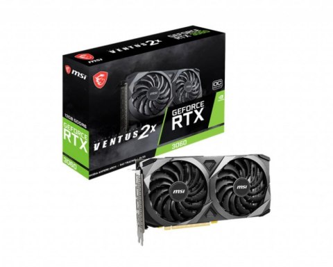 Karta graficzna MSI GeForce RTX 3060 VENTUS 2X OC 12GB GDDR6 (RTX 3060 VENTUS 2X 12G OC) Karta graficzna MSI GeForce RTX 3060 VENTUS 2X OC 12GB GDDR6 (RTX 3060 VENTUS 2X 12G OC)
