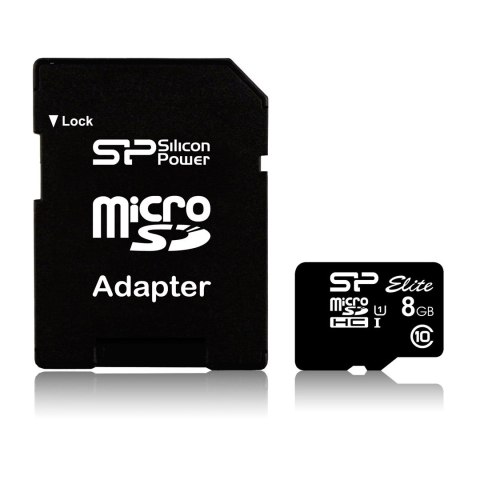Karta pamięci Silicon Power microSDHC Elite 8GB CL10 UHS-1 (U1) + ADAPTER microSD-SD (SP008GBSTHBU1V10SP) Karta pamięci Silicon Power microSDHC Elite 8GB CL10 UHS-1 (U1) + ADAPTER microSD-SD (SP008GBSTHBU1V10SP)