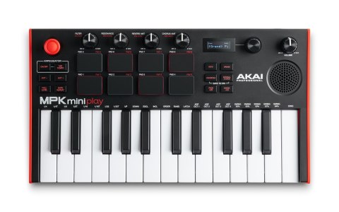 Klawiatura sterująca AKAI MPK Mini Play MK3 kontroler MIDI USB Czarny, Czerwony Klawiatura sterująca AKAI MPK Mini Play MK3 kontroler MIDI USB Czarny, Czerwony