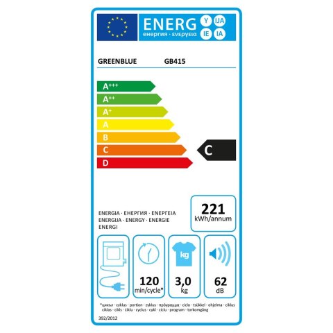 Suszarka elektryczna bębnowa GreenBlue 3kg wsad GB415 Suszarka elektryczna bębnowa GreenBlue 3kg wsad GB415