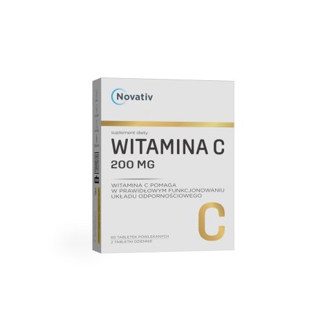 Novativ Witamina C 200mg, 60 tabletek powlekanych Novativ Witamina C 200mg, 60 tabletek powlekanych