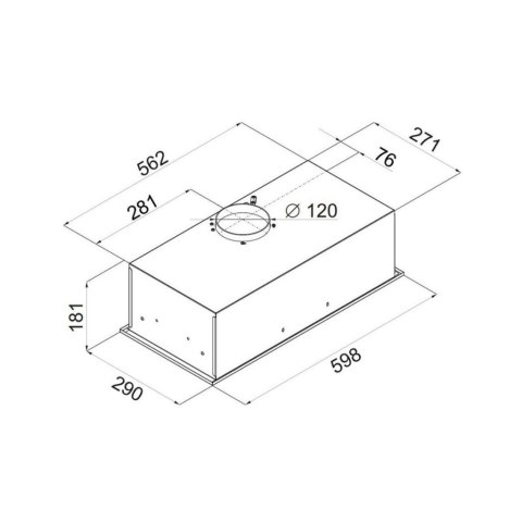 Okap podszafkowy do zabudowy CIARKO SL-BOX Glass 60 Czarny (600mm, czarne szkło)