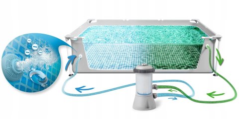 Basen stelażowy ogrodowy prostokątny 488 x 244cm - zestaw pompa drabinka INTEX 26792