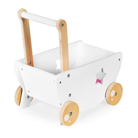 Drewniany wózek dla lalek chodzik pchacz 2w1 Ecotoys Drewniany wózek dla lalek chodzik pchacz 2w1 Ecotoys