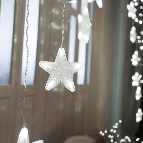 Lampki gwiazdki światełka świąteczne wiszące kurtyna 4m 136 LED Lampki gwiazdki światełka świąteczne wiszące kurtyna 4m 136 LED