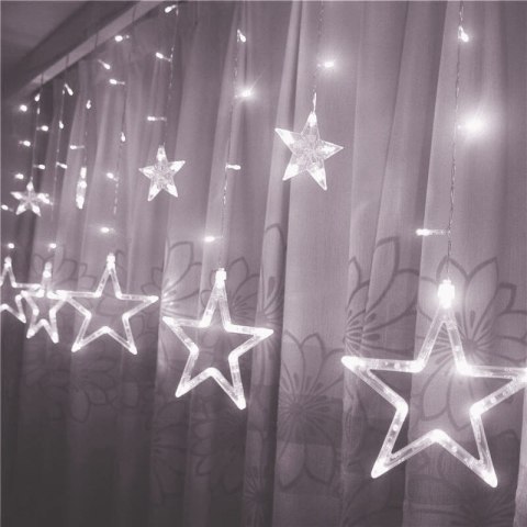 Lampki gwiazdki światełka świąteczne wiszące sople kurtyna 4m 138 LED Lampki gwiazdki światełka świąteczne wiszące sople kurtyna 4m 138 LED