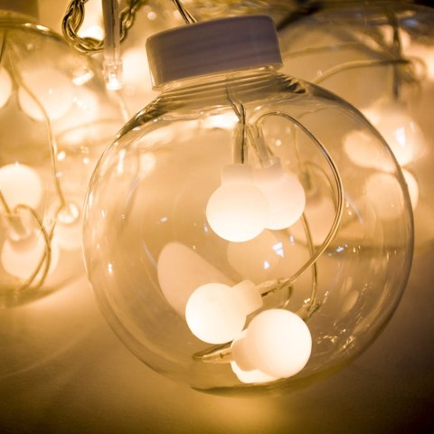 Lampki kule światełka świąteczne wiszące sople kurtyna 4m 108 LED Lampki kule światełka świąteczne wiszące sople kurtyna 4m 108 LED