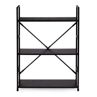 REGAŁ DREWNIANY METALOWA RAMA SZEROKI LOFT 3 PÓŁKI