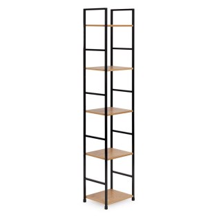REGAŁ DREWNIANY NOWOCZESNY METALOWA RAMA LOFT 5 PÓŁEK