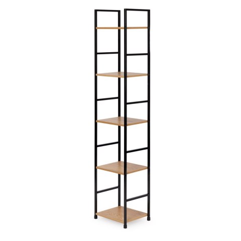 REGAŁ DREWNIANY NOWOCZESNY METALOWA RAMA LOFT 5 PÓŁEK