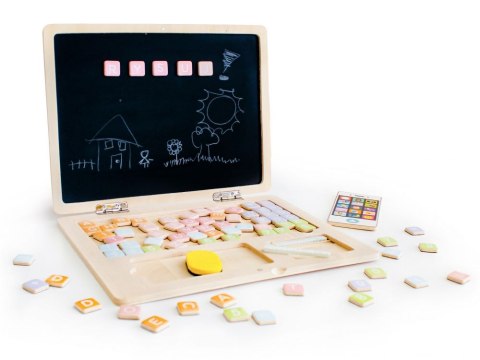 Tablica edukacyjna magnetyczna laptop litery cyfry Tablica edukacyjna magnetyczna laptop litery cyfry