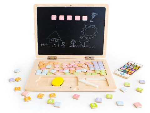Tablica edukacyjna magnetyczna laptop litery cyfry Tablica edukacyjna magnetyczna laptop litery cyfry