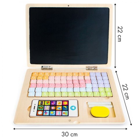 Tablica edukacyjna magnetyczna laptop litery cyfry Tablica edukacyjna magnetyczna laptop litery cyfry
