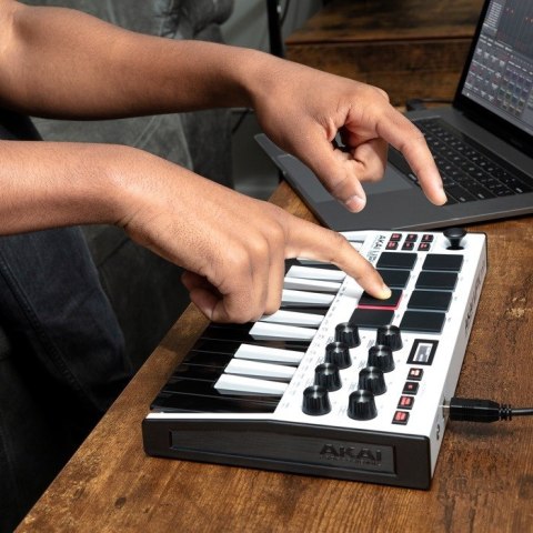 Klawiatura sterująca AKAI MPK Mini MK3 kontroler MIDI USB Czarny, Biały