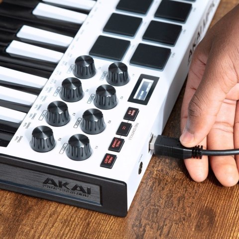 Klawiatura sterująca AKAI MPK Mini MK3 kontroler MIDI USB Czarny, Biały