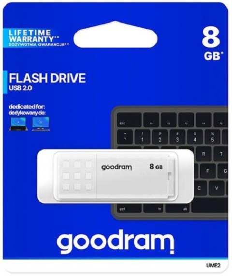 Pendrive GOODRAM UME2 8 GB Biały (8 GB /USB 2.0 /Biały ) Pendrive GOODRAM UME2 8 GB Biały (8 GB /USB 2.0 /Biały )