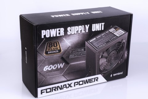 GEMBIRD ZASILACZ KOMPUTEROWY PSU80P-BBP-600 80+BRONZE ATX, 600W, AKTYWNE PFC, 12CM WENTYLATOR GEMBIRD ZASILACZ KOMPUTEROWY PSU80P-BBP-600 80+BRONZE ATX, 600W, AKTYWNE PFC, 12CM WENTYLATOR