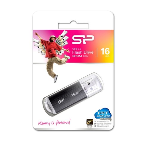 Pendrive Silicon Power Ultima U02 16GB USB 2.0 kolor czarny (SP016GBUF2U02V1K) Pendrive Silicon Power Ultima U02 16GB USB 2.0 kolor czarny (SP016GBUF2U02V1K)