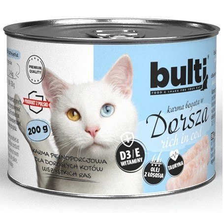 BULTI mielonka bogata w dorsza dla kota 200g BULTI mielonka bogata w dorsza dla kota 200g