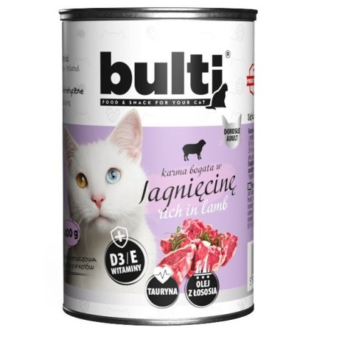 BULTI mielonka bogata w jagnięcinę dla kota 400g BULTI mielonka bogata w jagnięcinę dla kota 400g