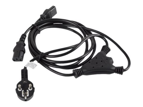 Kabel zasilający LANBERG 2x IEC C13 1.8m. CA-C13C-13CC-0018-BK Kabel zasilający LANBERG 2x IEC C13 1.8m. CA-C13C-13CC-0018-BK