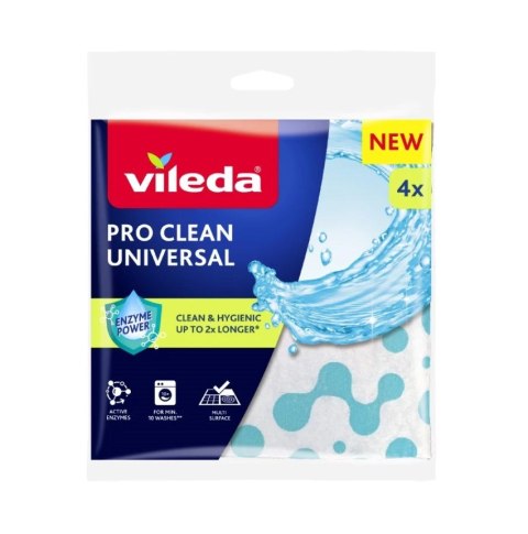 Ściereczka uniwersalna z enzymami Vileda Pro Clean 4szt. Ściereczka uniwersalna z enzymami Vileda Pro Clean 4szt.