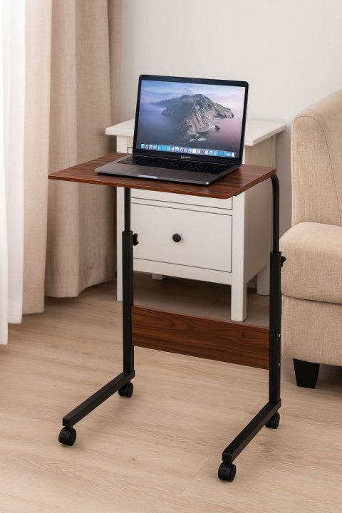 Stolik pod laptopa z kółkami biurko dostawiane do fotela kanapy ciemny brąz ModernHome Stolik pod laptopa z kółkami biurko dostawiane do fotela kanapy ciemny brąz ModernHome