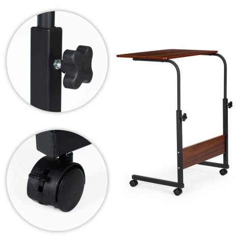 Stolik pod laptopa z kółkami biurko dostawiane do fotela kanapy ciemny brąz ModernHome Stolik pod laptopa z kółkami biurko dostawiane do fotela kanapy ciemny brąz ModernHome