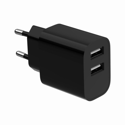 GEMBIRD 2-PORTOWA ŁADOWARKA SIECIOWA 2X USB-A, CZARNA