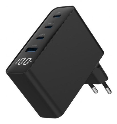 GEMBIRD 4-PORTOWA SZYBKA ŁADOWARKA SIECIOWA GAN (PD) USB (3X USB-A + 1X USB TYP-C) 100W, CZARNA GEMBIRD 4-PORTOWA SZYBKA ŁADOWARKA SIECIOWA GAN (PD) USB (3X USB-A + 1X USB TYP-C) 100W, CZARNA