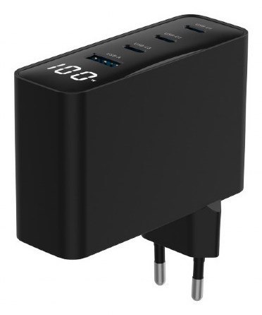 GEMBIRD 4-PORTOWA SZYBKA ŁADOWARKA SIECIOWA GAN (PD) USB (3X USB-A + 1X USB TYP-C) 100W, CZARNA GEMBIRD 4-PORTOWA SZYBKA ŁADOWARKA SIECIOWA GAN (PD) USB (3X USB-A + 1X USB TYP-C) 100W, CZARNA