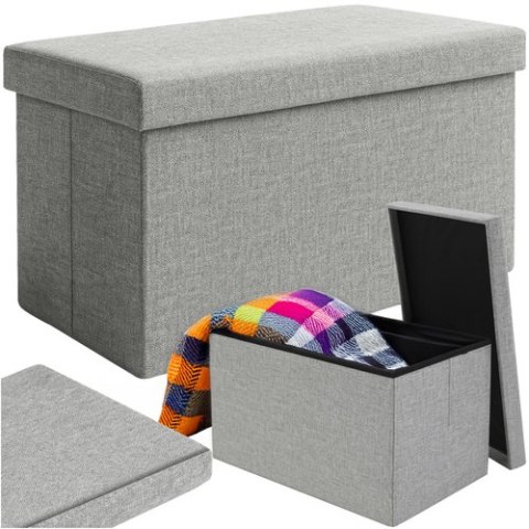 Pufa materiałowa szara 60x30x30 cm Ruhhy 25996 Pufa materiałowa szara 60x30x30 cm Ruhhy 25996