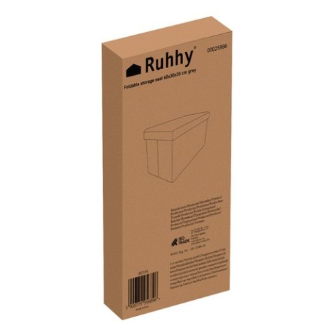 Pufa materiałowa szara 60x30x30 cm Ruhhy 25996 Pufa materiałowa szara 60x30x30 cm Ruhhy 25996
