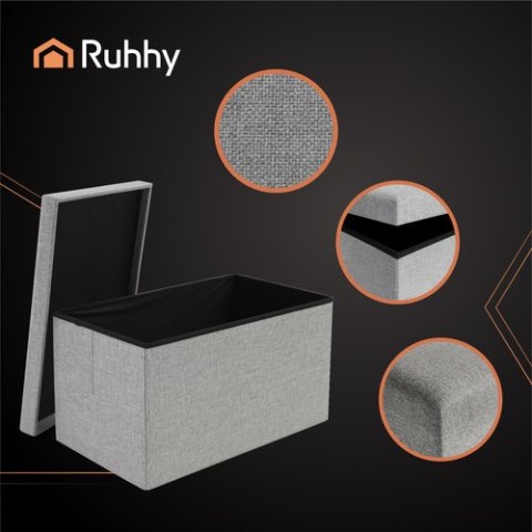 Pufa materiałowa szara 60x30x30 cm Ruhhy 25996 Pufa materiałowa szara 60x30x30 cm Ruhhy 25996