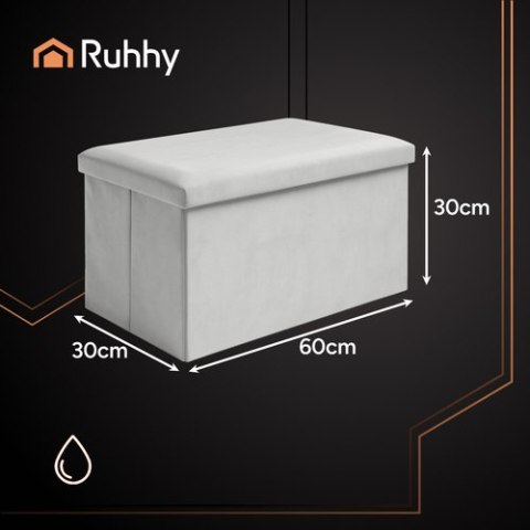 Pufa welurowa szara 60x30x30 cm Ruhhy 25994 Pufa welurowa szara 60x30x30 cm Ruhhy 25994