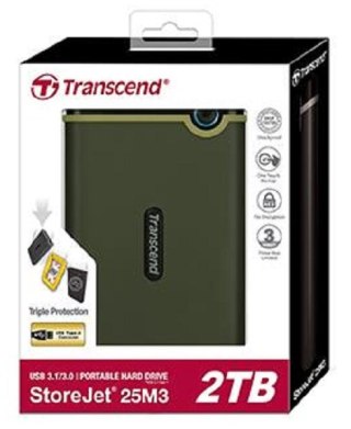 Dysk zewnętrzny HDD TRANSCEND StoreJet 25M3S (2TB /Szaro-zielony )