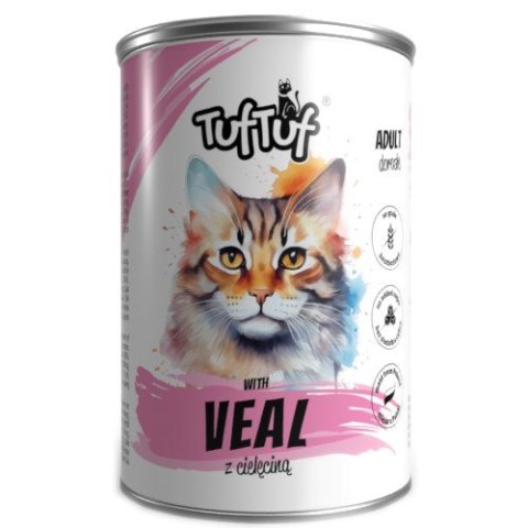 Tuf Tuf Puszka mielonka z cielęciną dla kota 400g Tuf Tuf Puszka mielonka z cielęciną dla kota 400g