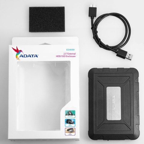 ADATA ED600 Obudowa HDD/SSD Czarny 2.5" ADATA ED600 Obudowa HDD/SSD Czarny 2.5"