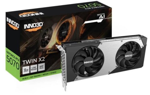 Karta graficzna INNO3D GeForce RTX 5070 Twin X2 12 GB GDDR7 (N50702-12D7-195064N) Karta graficzna INNO3D GeForce RTX 5070 Twin X2 12 GB GDDR7 (N50702-12D7-195064N)