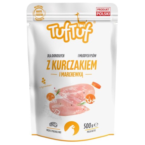 Tuf Tuf Saszetka mielonka z kurczakiem dla psa 500g Tuf Tuf Saszetka mielonka z kurczakiem dla psa 500g