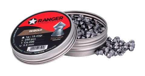 Śrut 5,5 mm RANGER Diabolo Classic Sharp Grooved szpic molet. 250 szt. 1,00 g Śrut 5,5 mm RANGER Diabolo Classic Sharp Grooved szpic molet. 250 szt. 1,00 g