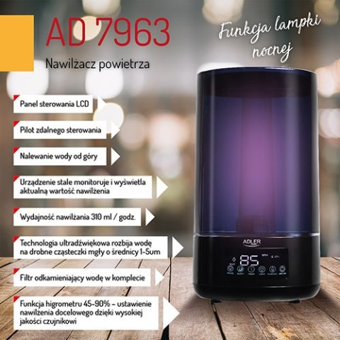 Nawilżacz powietrza 4,3L z funkcją aromaterapii