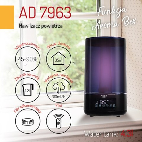 Nawilżacz powietrza 4,3L z funkcją aromaterapii